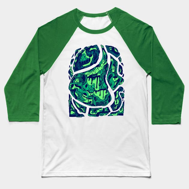 Ngreen Abstract Wave of Thoughts No 3 Baseball T-Shirt by kenallouis